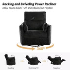 Fauteuil inclinable pivotant Julius 38 Power Rocking Nursery avec USB, lot de 2 | HULALA HOME