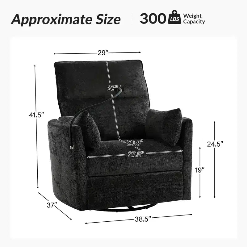Fauteuil inclinable pivotant Julius 38 Power Rocking Nursery avec USB, lot de 2 | HULALA HOME