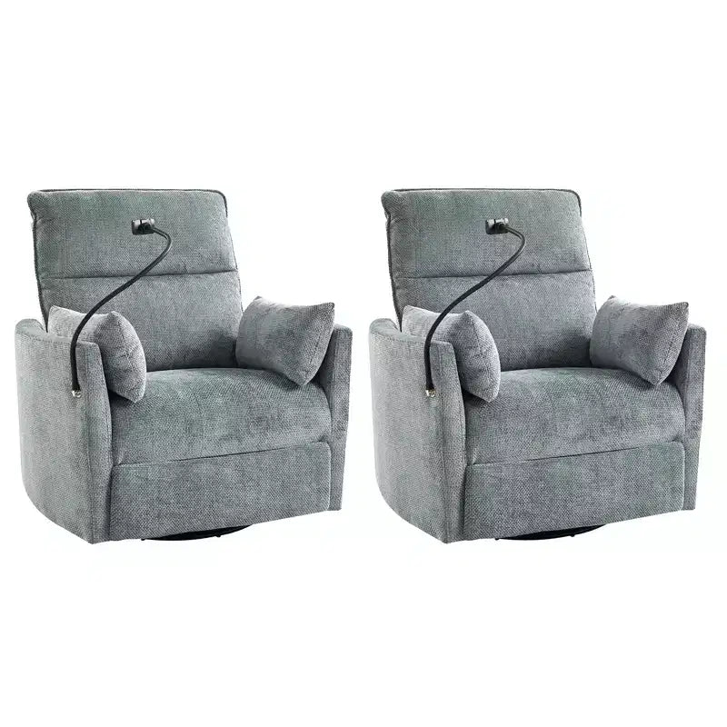 Fauteuil inclinable pivotant Julius 38 Power Rocking Nursery avec USB, lot de 2 | HULALA HOME
