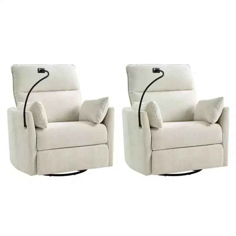 Fauteuil inclinable pivotant Julius 38 Power Rocking Nursery avec USB, lot de 2 | HULALA HOME