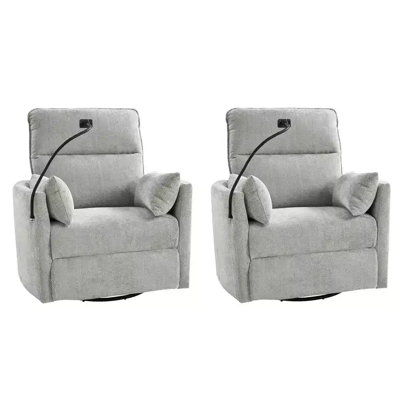 Fauteuil inclinable pivotant Julius 38 Power Rocking Nursery avec USB, lot de 2 | HULALA HOME