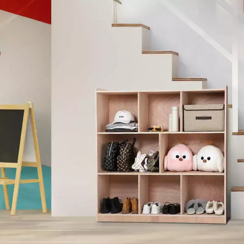 Meuble de rangement Garvee Cubbies, étagère solide pour livres d'enfants, organisateur de rangement avec 4 roulettes, 2 boîtes de rangement pour la maison/l'école