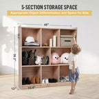 Meuble de rangement Garvee Cubbies, étagère solide pour livres d'enfants, organisateur de rangement avec 4 roulettes, 2 boîtes de rangement pour la maison/l'école