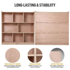 Meuble de rangement Garvee Cubbies, étagère solide pour livres d'enfants, organisateur de rangement avec 4 roulettes, 2 boîtes de rangement pour la maison/l'école