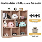 Meuble de rangement Garvee Cubbies, étagère solide pour livres d'enfants, organisateur de rangement avec 4 roulettes, 2 boîtes de rangement pour la maison/l'école