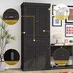 Meuble de rangement en bois Famapy avec 4 portes et persiennes
