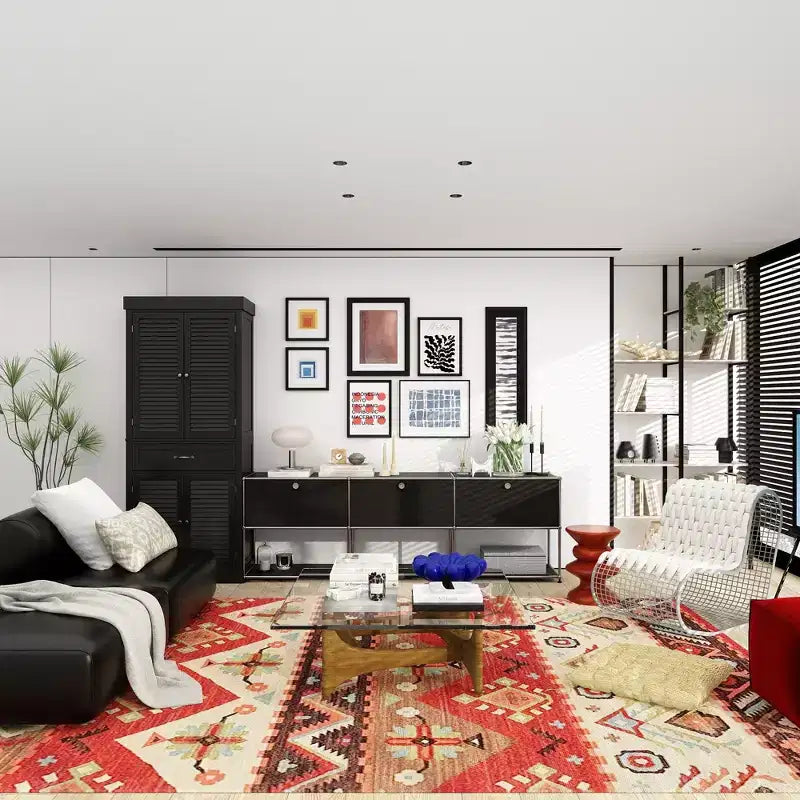 Meuble de rangement en bois Famapy avec 4 portes et persiennes