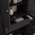 Meuble de rangement en bois Famapy avec 4 portes et persiennes