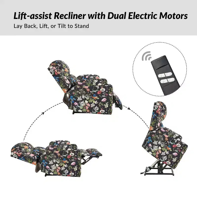 Fauteuil inclinable releveur électrique Leo avec massage et chaleur | HULALAHOME