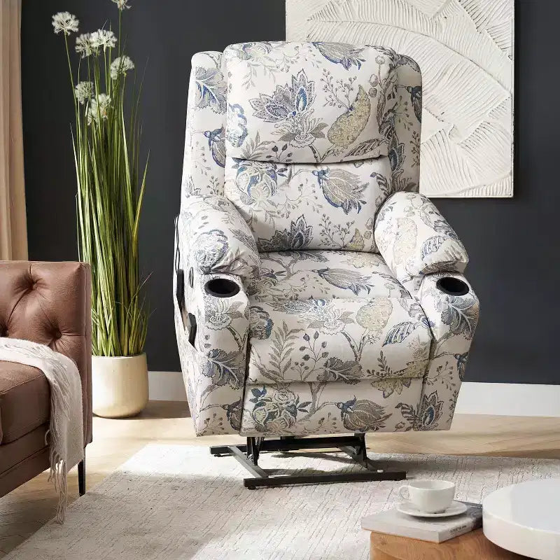Fauteuil inclinable releveur électrique Leo avec massage et chaleur | HULALAHOME
