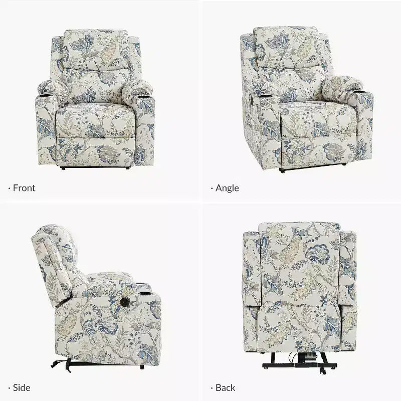 Fauteuil inclinable releveur électrique Leo avec massage et chaleur | HULALAHOME