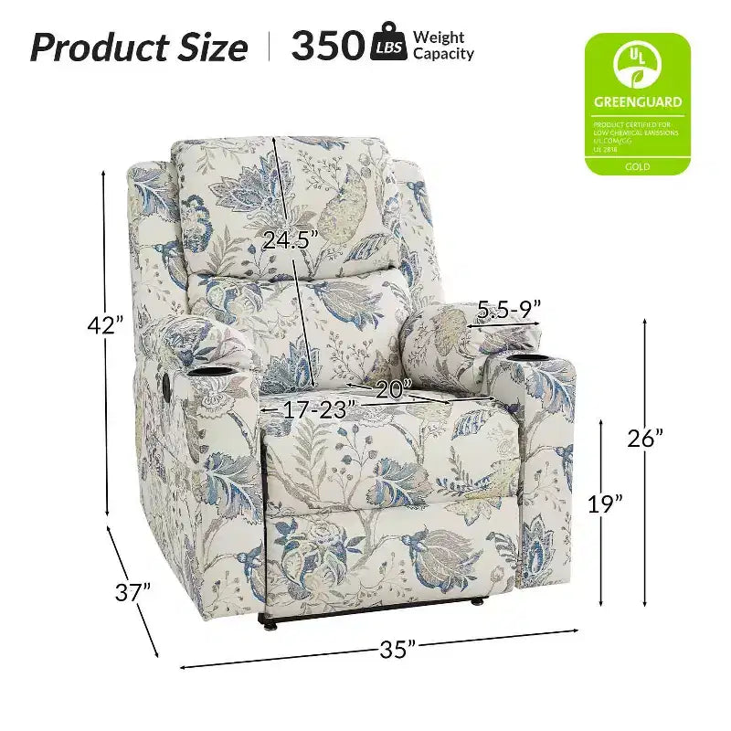 Fauteuil inclinable releveur électrique Leo avec massage et chaleur | HULALAHOME