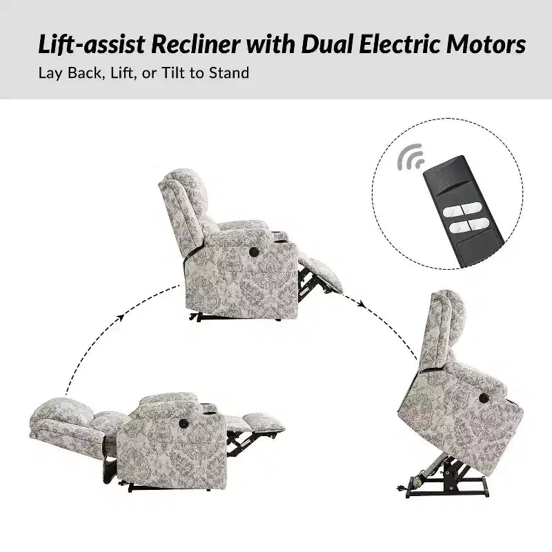 Fauteuil inclinable releveur électrique Leo avec massage et chaleur | HULALAHOME