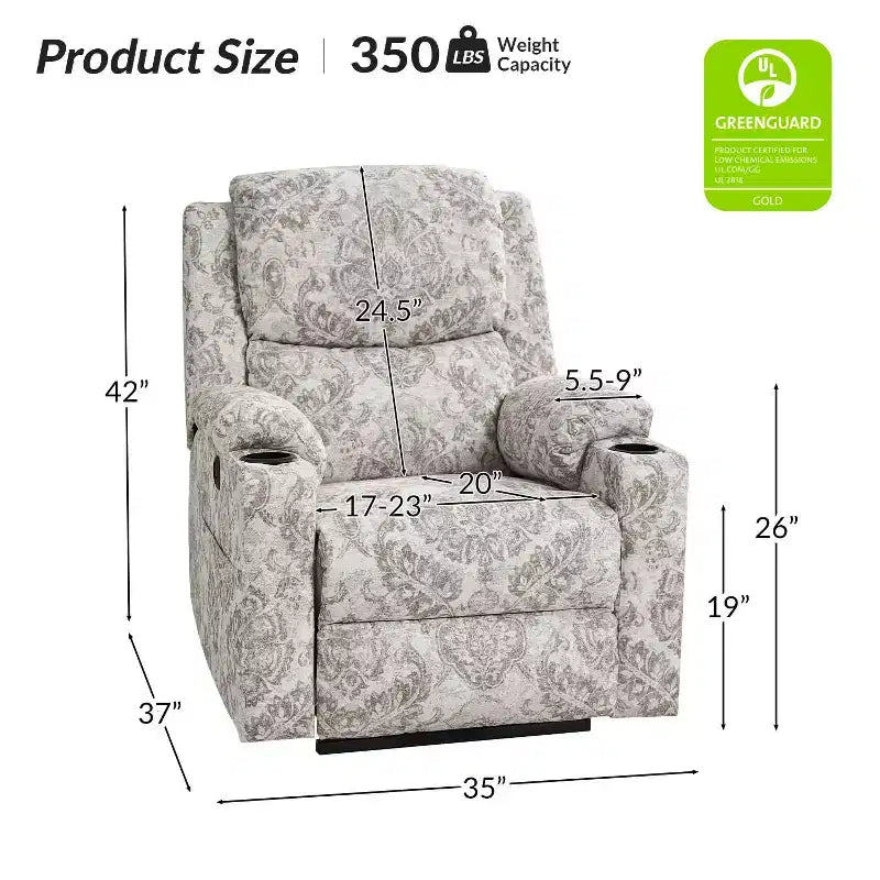 Fauteuil inclinable releveur électrique Leo avec massage et chaleur | HULALAHOME