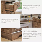 Commode à 5 tiroirs de style campagnard de 46 pouces pour chambre à coucher, chiffonnier haut en bois avec texture naturelle pour chambre à coucher, salon