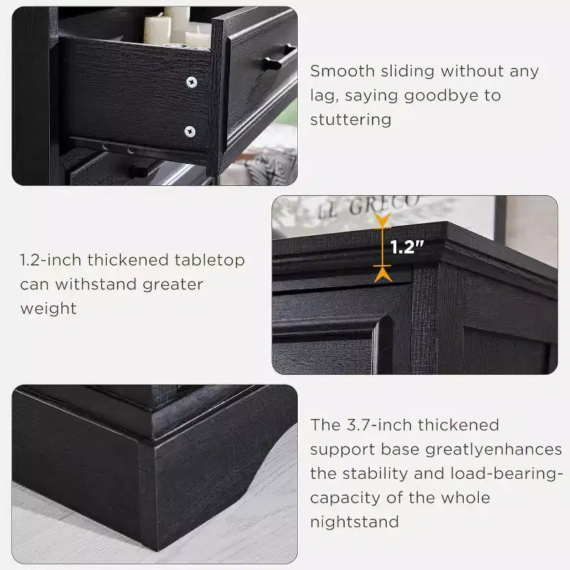 Commode à 5 tiroirs de style campagnard de 46 pouces pour chambre à coucher, chiffonnier haut en bois avec texture naturelle pour chambre à coucher, salon