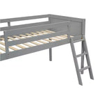 Lit bas mezzanine en bois avec échelle, format double/complet 4O - ModernLuxe