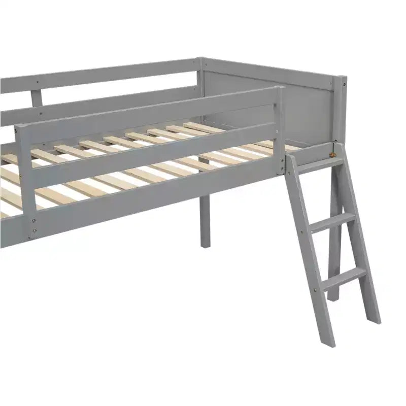 Lit bas mezzanine en bois avec échelle, format double/complet 4O - ModernLuxe