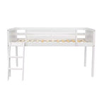 Lit bas mezzanine en bois avec échelle, format double/complet 4O - ModernLuxe