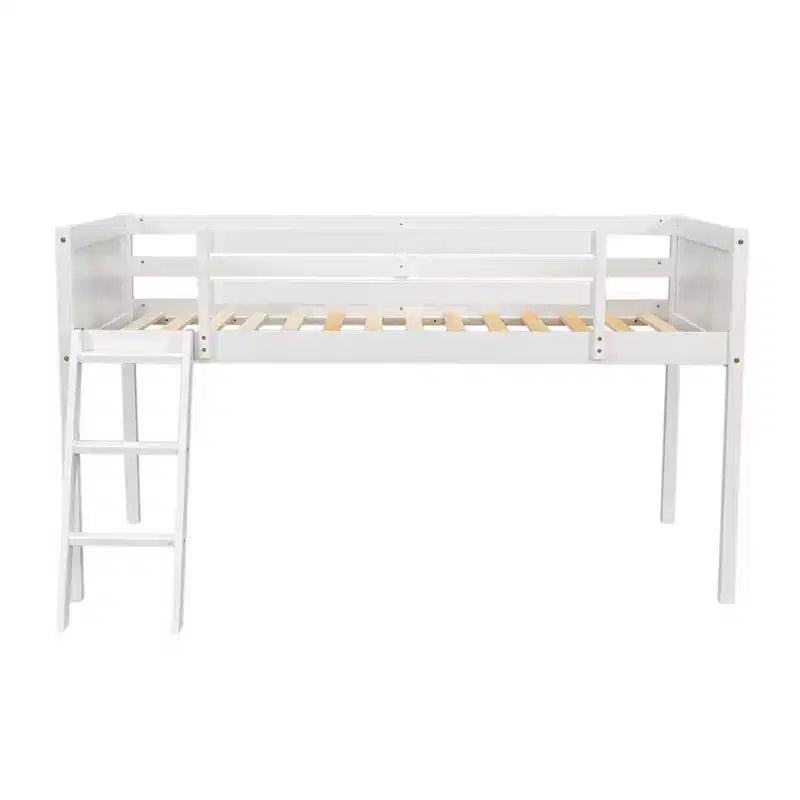Lit bas mezzanine en bois avec échelle, format double/complet 4O - ModernLuxe