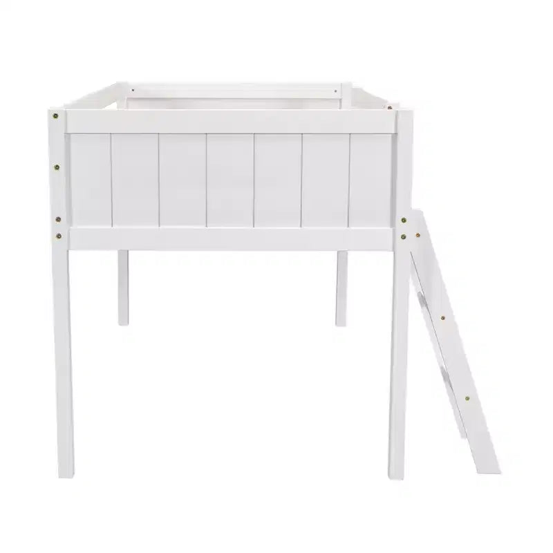 Lit bas mezzanine en bois avec échelle, format double/complet 4O - ModernLuxe