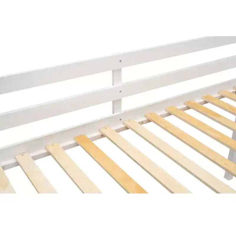 Lit bas mezzanine en bois avec échelle, format double/complet 4O - ModernLuxe