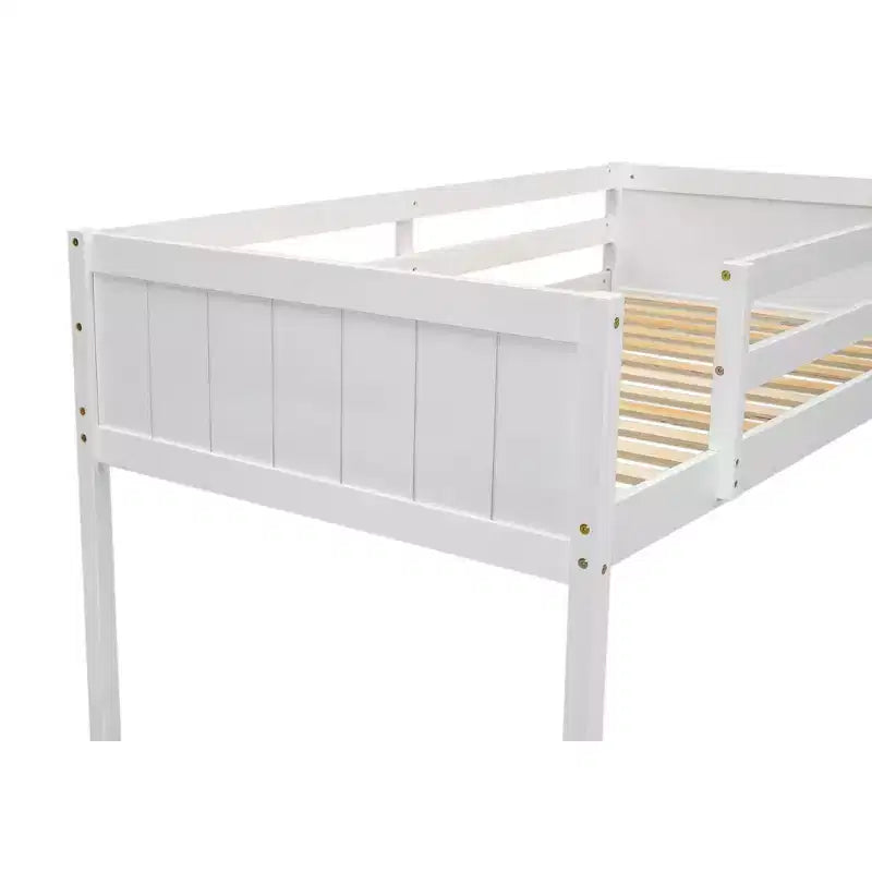 Lit bas mezzanine en bois avec échelle, format double/complet 4O - ModernLuxe