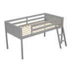 Lit bas mezzanine en bois avec échelle, format double/complet 4O - ModernLuxe