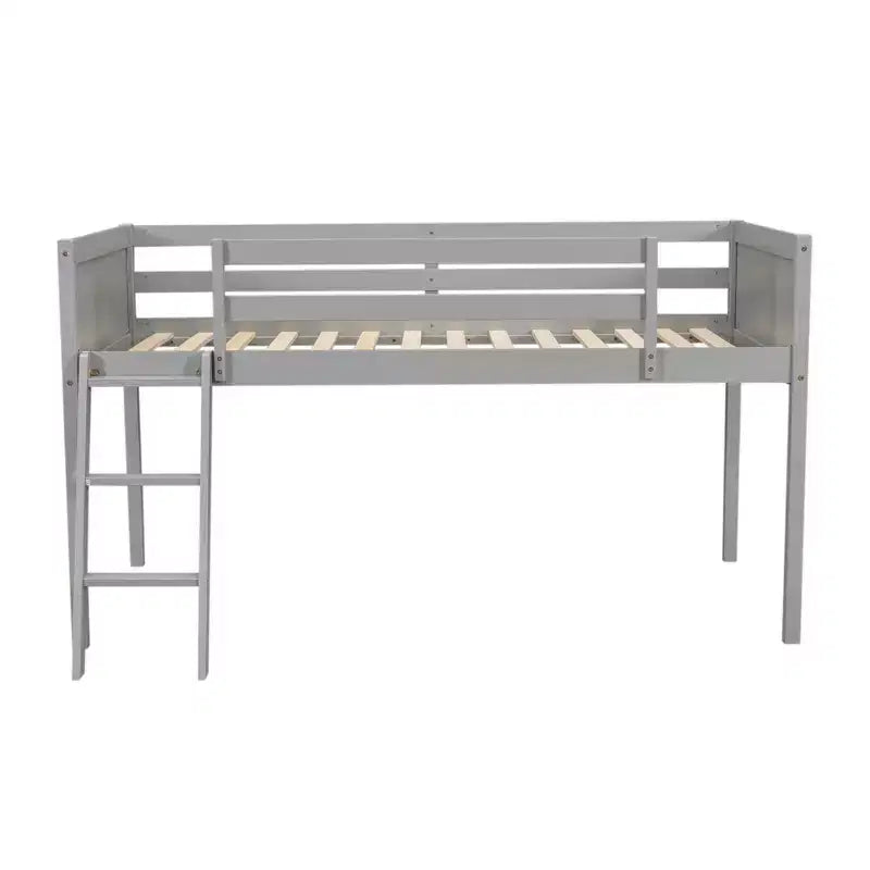 Lit bas mezzanine en bois avec échelle, format double/complet 4O - ModernLuxe