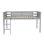 Lit bas mezzanine en bois avec échelle, format double/complet 4O - ModernLuxe