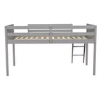 Lit bas mezzanine en bois avec échelle, format double/complet 4O - ModernLuxe