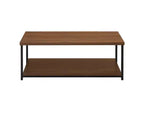 Table basse rectangulaire Jamestown avec étagère de rangement style Mid-Century noyer grain de bois et métal noir