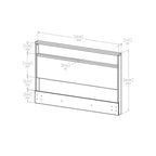 Tête de lit HomeStock avec étagère, 54/60 pouces, taille lit double/grand lit