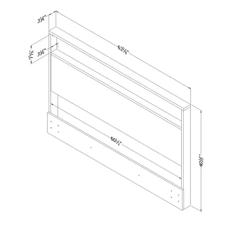 Tête de lit HomeStock avec étagère, 54/60 pouces, taille lit double/grand lit