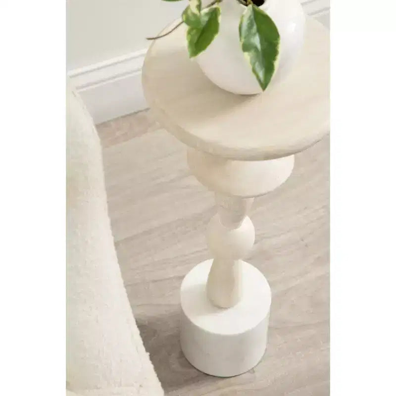 Table d'appoint Kate and Laurel Avenal, 9x9x22, Blanc