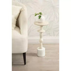 Table d'appoint Kate and Laurel Avenal, 9x9x22, Blanc
