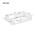 Lit plateforme jumeau/double pour enfant avec barrière de sécurité - ModernLuxe