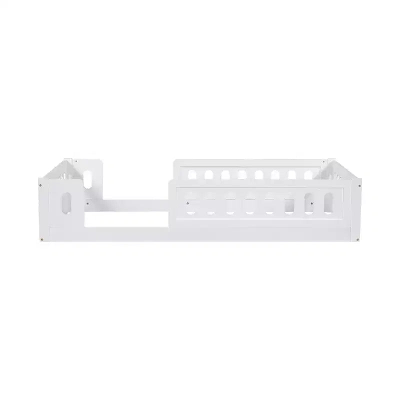 Lit plateforme jumeau/double pour enfant avec barrière de sécurité - ModernLuxe