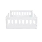Lit plateforme jumeau/double pour enfant avec barrière de sécurité - ModernLuxe