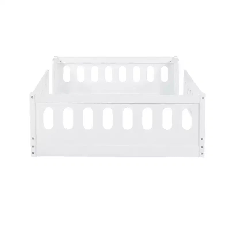 Lit plateforme jumeau/double pour enfant avec barrière de sécurité - ModernLuxe