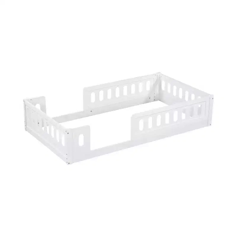 Lit plateforme jumeau/double pour enfant avec barrière de sécurité - ModernLuxe