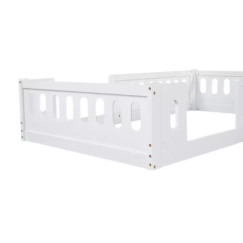 Lit plateforme jumeau/double pour enfant avec barrière de sécurité - ModernLuxe