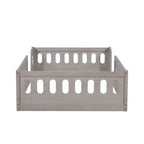 Lit plateforme jumeau/double pour enfant avec barrière de sécurité - ModernLuxe