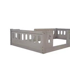 Lit plateforme jumeau/double pour enfant avec barrière de sécurité - ModernLuxe