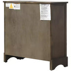 Buffet de Rangement Rustique Whisen avec Deux Tiroirs et Quatre Paniers en Rotin Classiques pour Salle à Manger, Salon