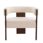 Fauteuil d'appoint rembourré en bois d'hévéa moderne Noah Christopher Knight Home