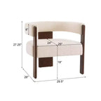Fauteuil d'appoint rembourré en bois d'hévéa moderne Noah Christopher Knight Home