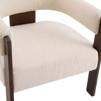 Fauteuil d'appoint rembourré en bois d'hévéa moderne Noah Christopher Knight Home