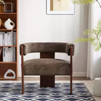 Fauteuil d'appoint rembourré en bois d'hévéa moderne Noah Christopher Knight Home