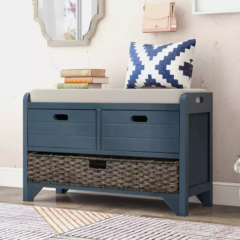 Banc de rangement Whisen avec panier amovible et 2 tiroirs